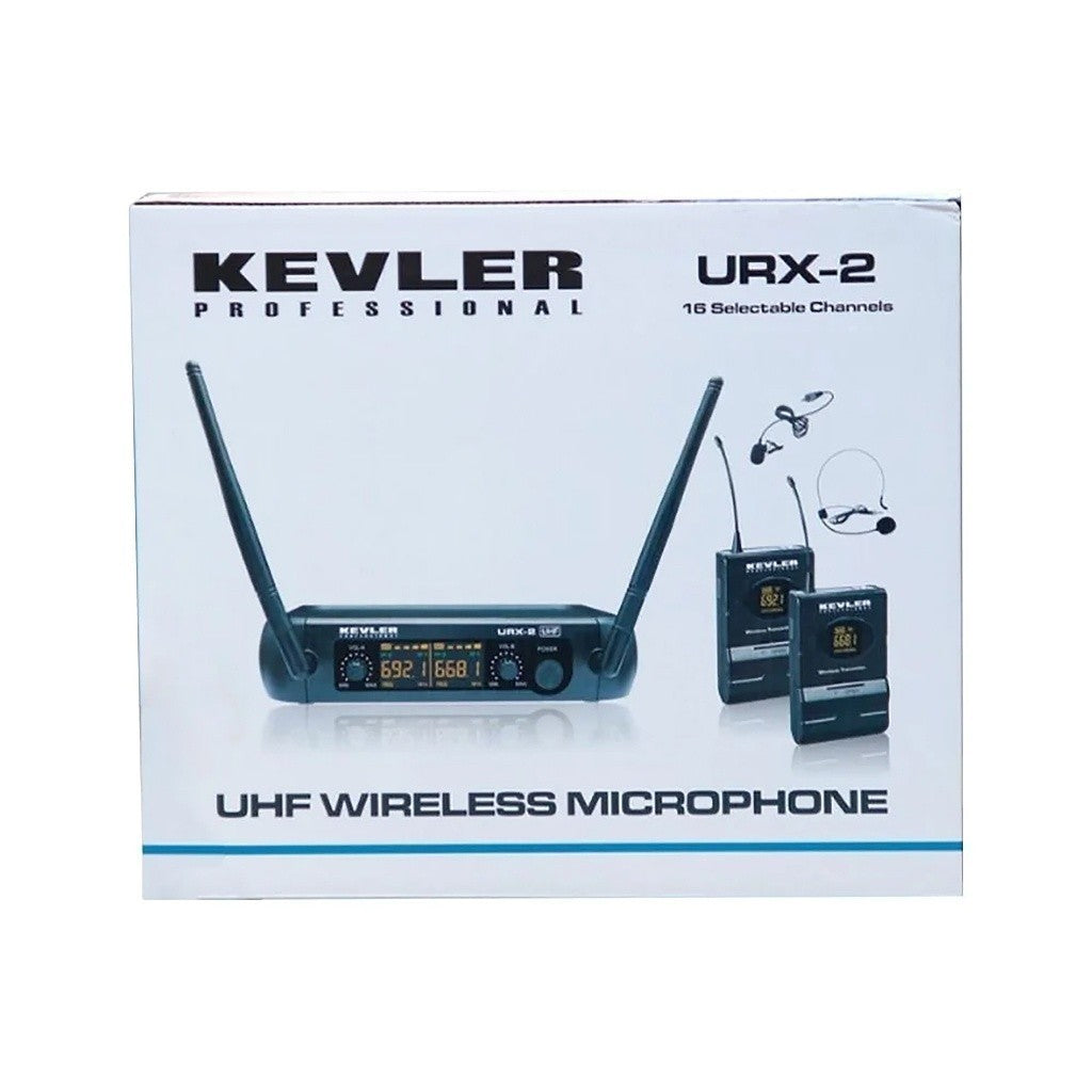 Kevler Dual UHF Belt Pack Lapel Wireless Microphone with 16 Selectable Frequency URX-2B