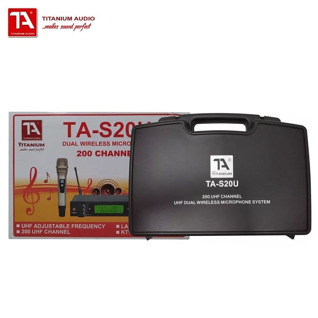 Titanium Audio Dual Channel Wireless Microphone UHF Programmable 200CH (KTV Mic) TA-S20U