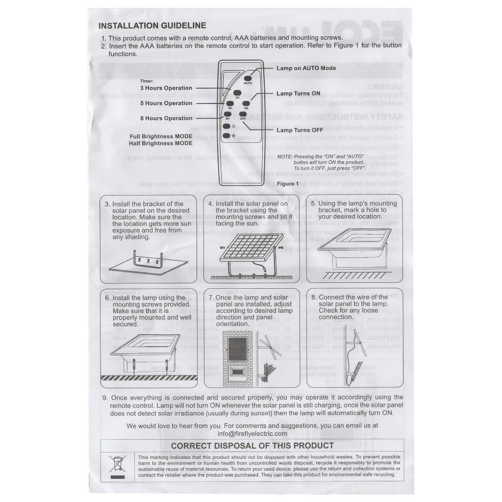 Ecolum by Winland Solar LED Floodlight 200W / 1500 Lumens Daylight CFL51200DL