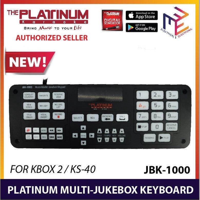 Platinum by Winland Multi-Model Jukebox Giant Keypad for KS-40/ K-BOX2 JBK-1000 JBK1000