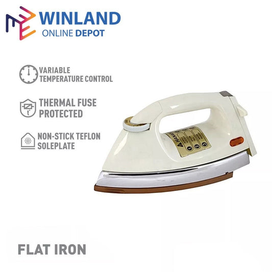 Hanabishi by Winland Non-stick Teflon Soleplate Flat Dry Iron for Clothes HI79T