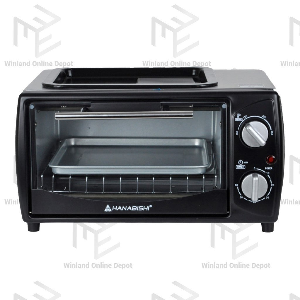 Hanabishi by Winland 2 in 1 10L Oven Toaster with Griller on Top HO10GX