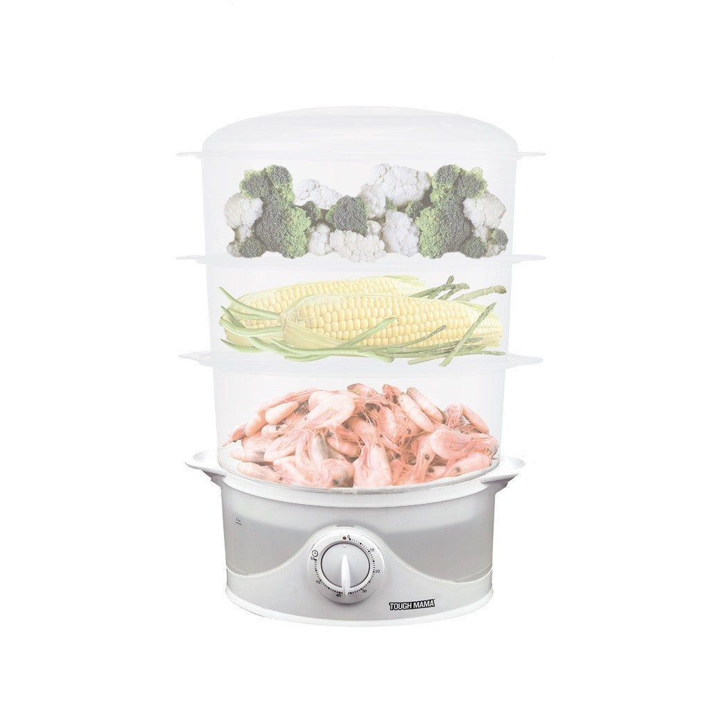 Tough Mama by Winland 9.0L 3-layer Electric Food Steamer with PP tray and clean finish NTM-FS5