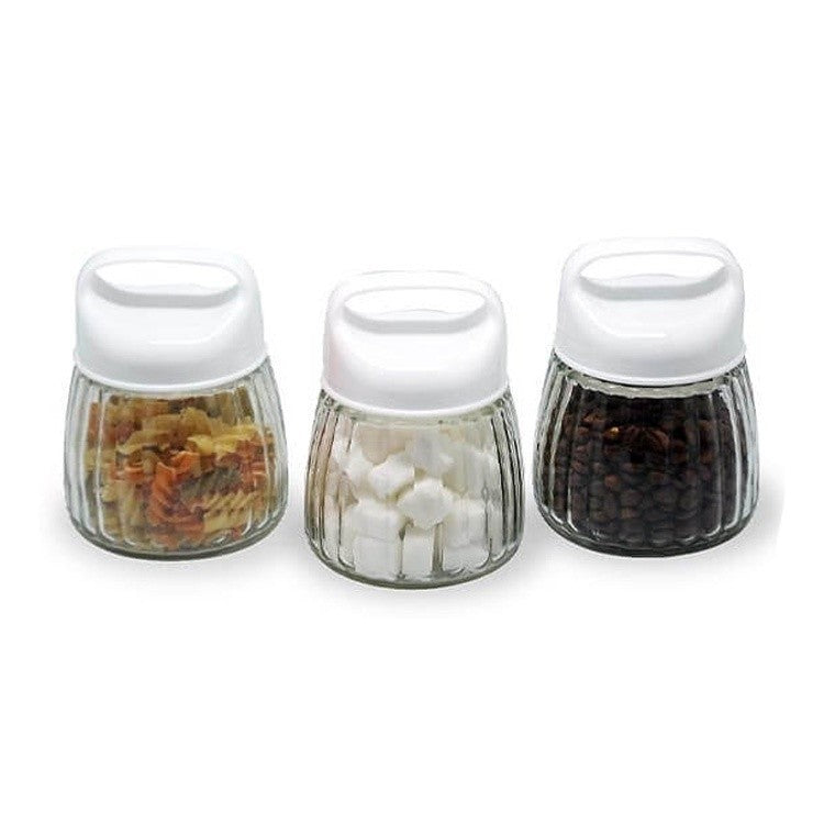 Masflex by Winland 3 Piece 400ml Glass Jars with Plastic Lid QM-1003