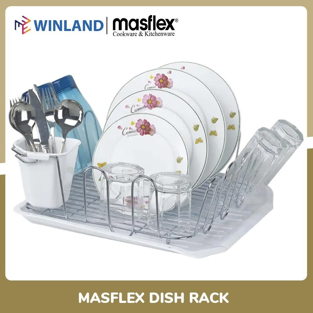 Masflex by Winland Modern Dish Organizer Tray Rack with Power Coated Rust Free D-AE-894B
