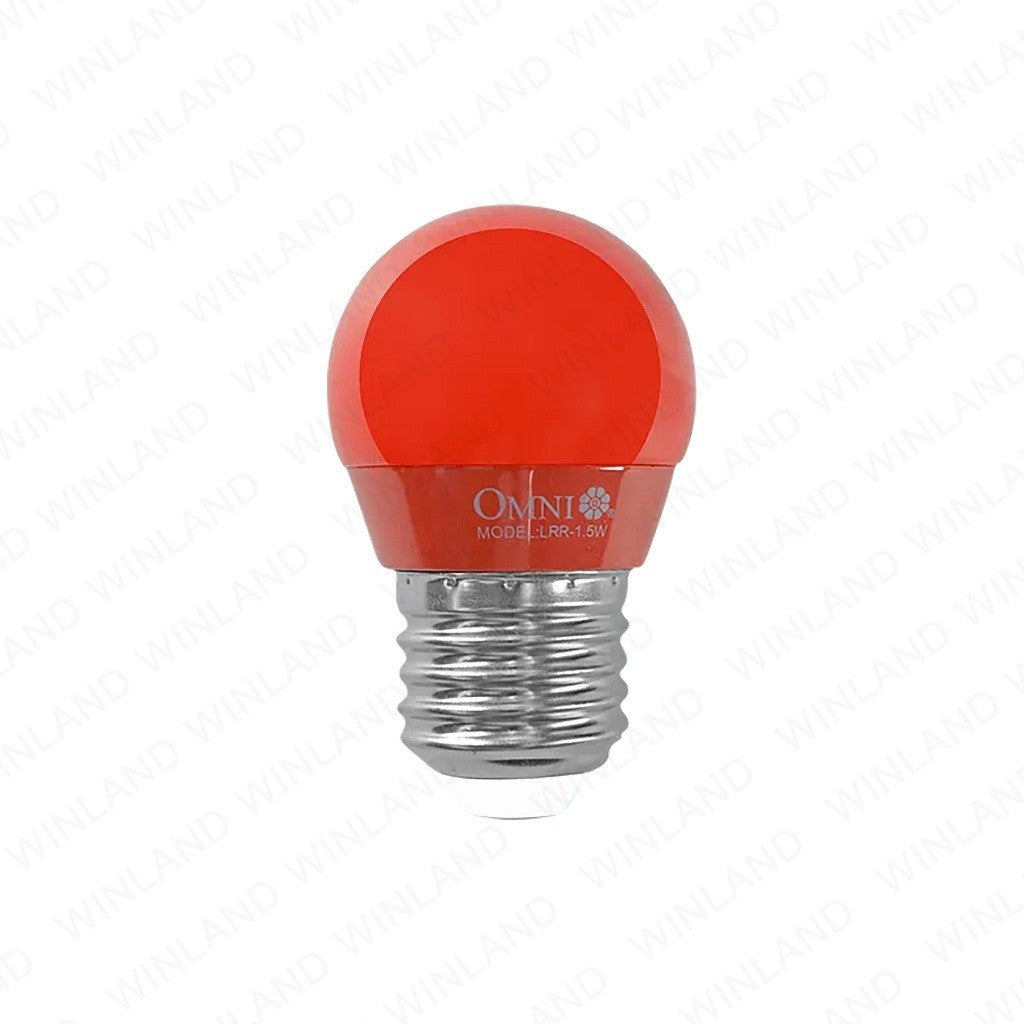 Omni by Winland Basic LED Colored Round Bulb 1.5 Watts E27 Lamp Base SOLD PER COLOR