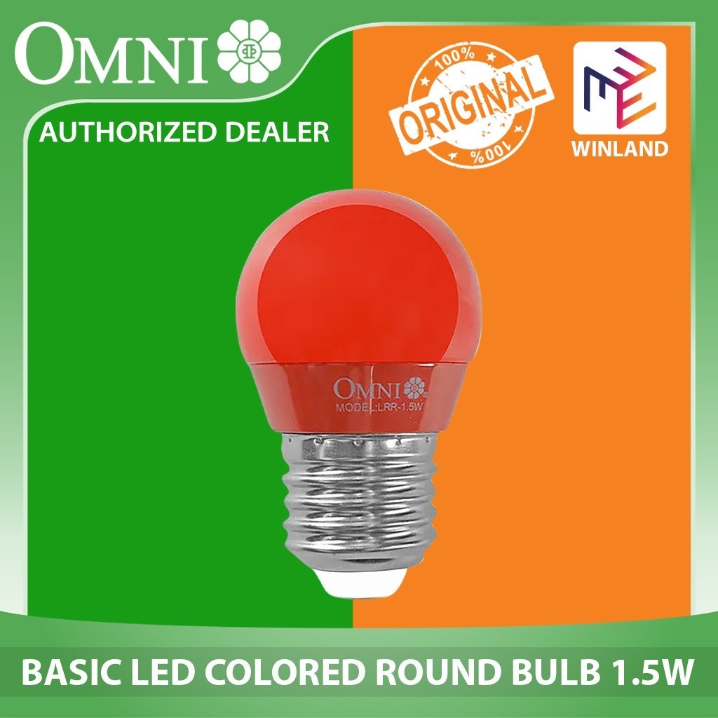 Omni by Winland Basic LED Colored Round Bulb 1.5 Watts E27 Lamp Base SOLD PER COLOR