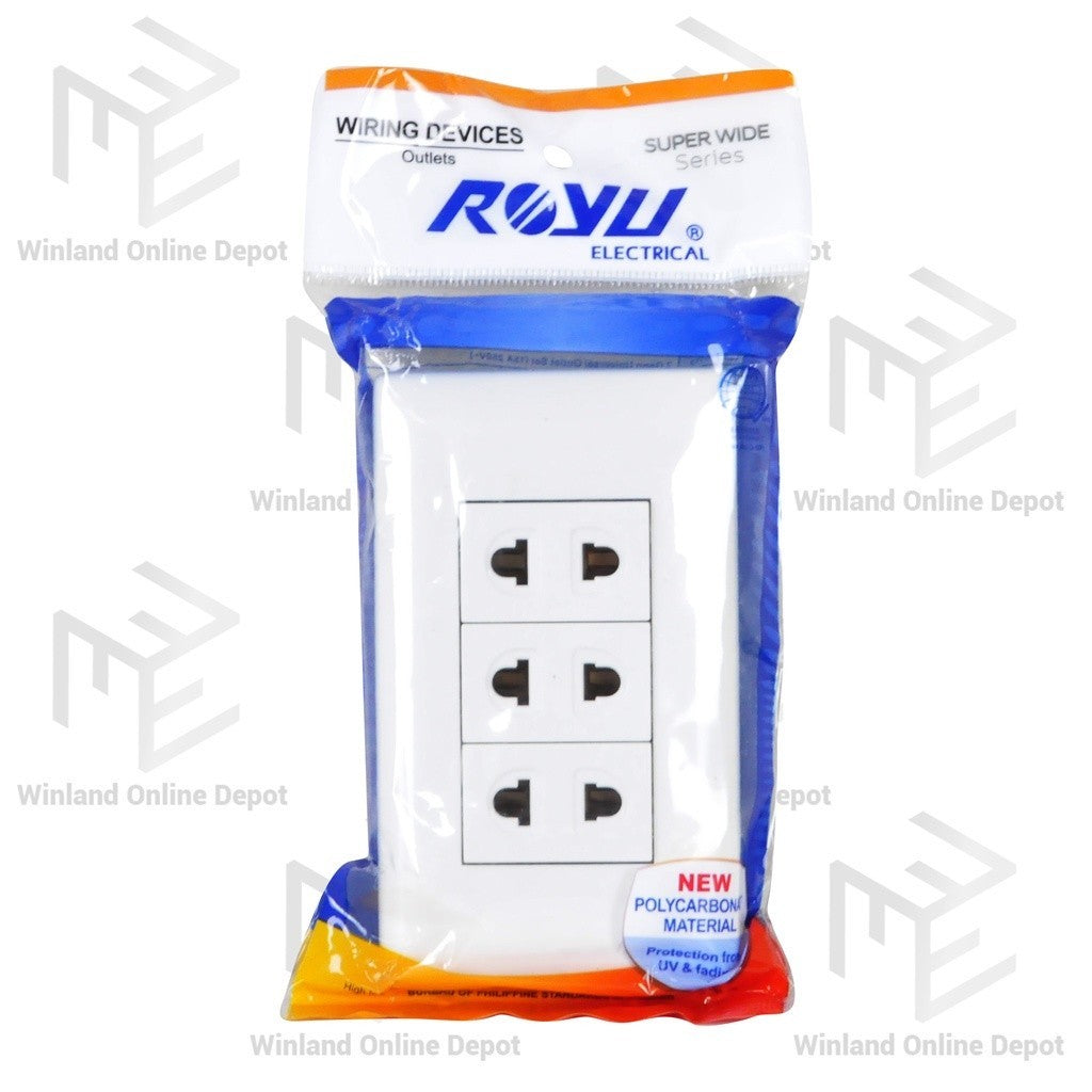 Royu by Winland Super Wide Series 3-Gang Outlet Set WS115