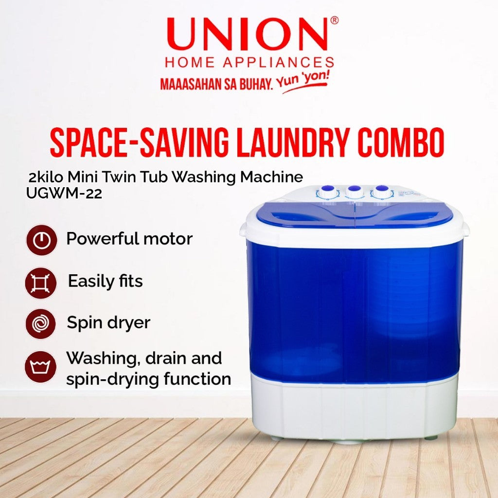 Union 2.0kg Twin Tub Mini Washing Machine UGWM-22