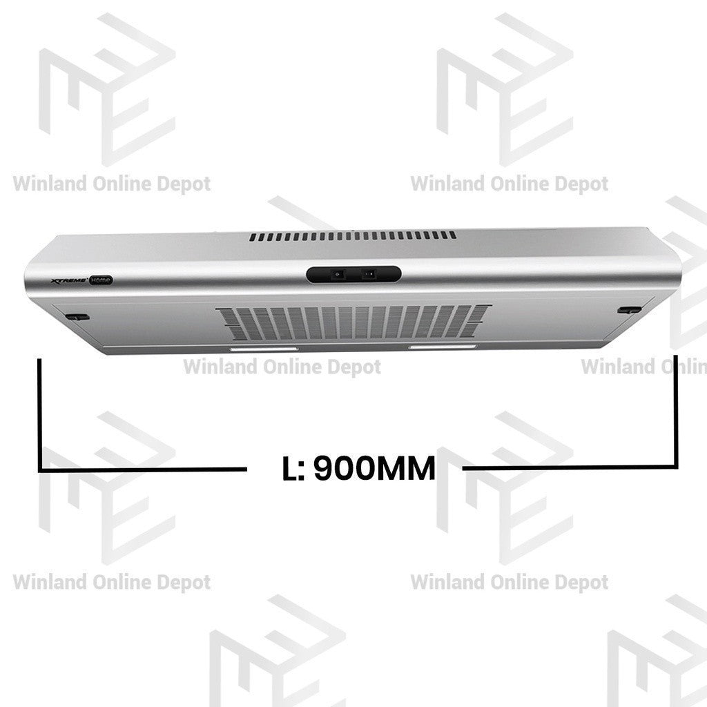 Xtreme HOME 90cm Rangehood Wall-mount Stainless Steel 3-Speed Push Button w/ LED Light