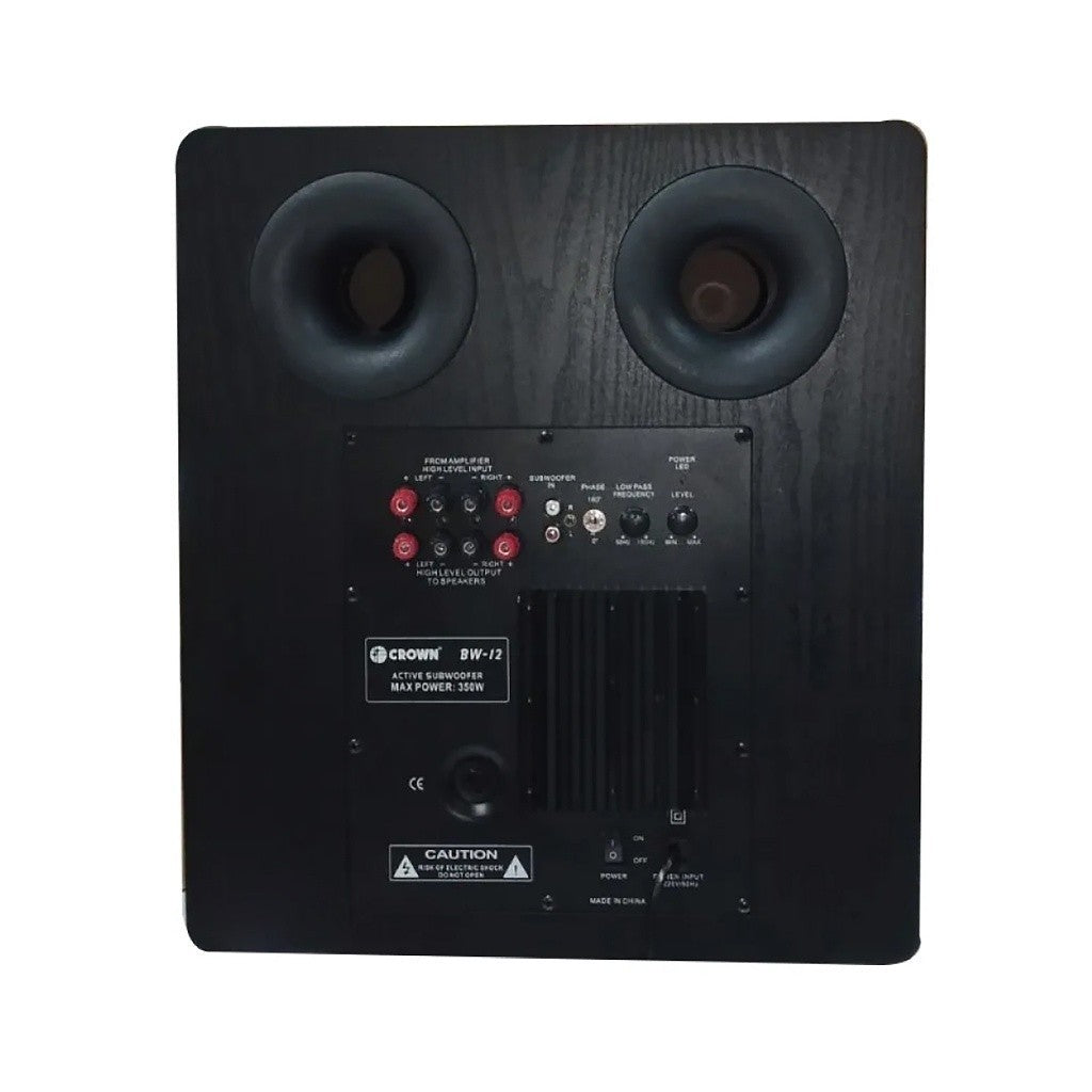 Crown 12inch Active Subwoofer 350W, 4~8 ohms, 50Hz-150Hz w/ Adjustable Phase Knob BW-12