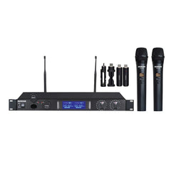 Kevler UHF Dual Wireless Handheld USB Rechargeable Microphone w/ 32 Selectable Frequency