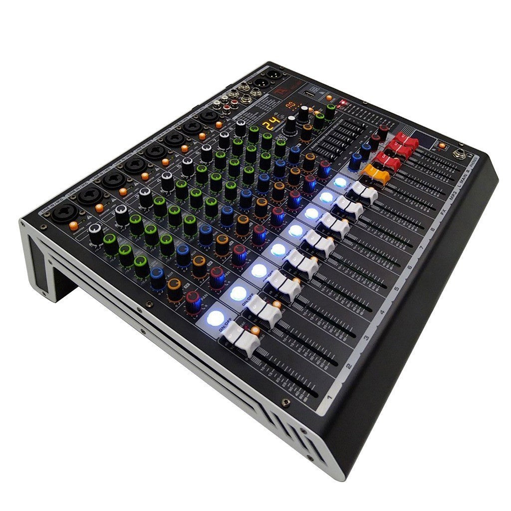 Titanium Audio 8 Channel Mixer 32 Bit DSP Effect 7-Band Stereo Graphic Equalizer MG-8BT