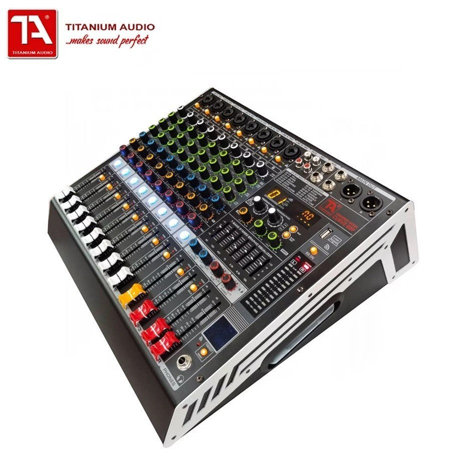 Titanium Audio Powered Mixer with DSP 700W RMS (USB,AUX,BT, +48V, 7-Band EQ CURVE 80P