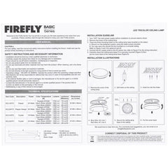 Firefly by Winland Tri-Color Crystal Ceiling Lamp Basic Series LED Light - ECL324TC