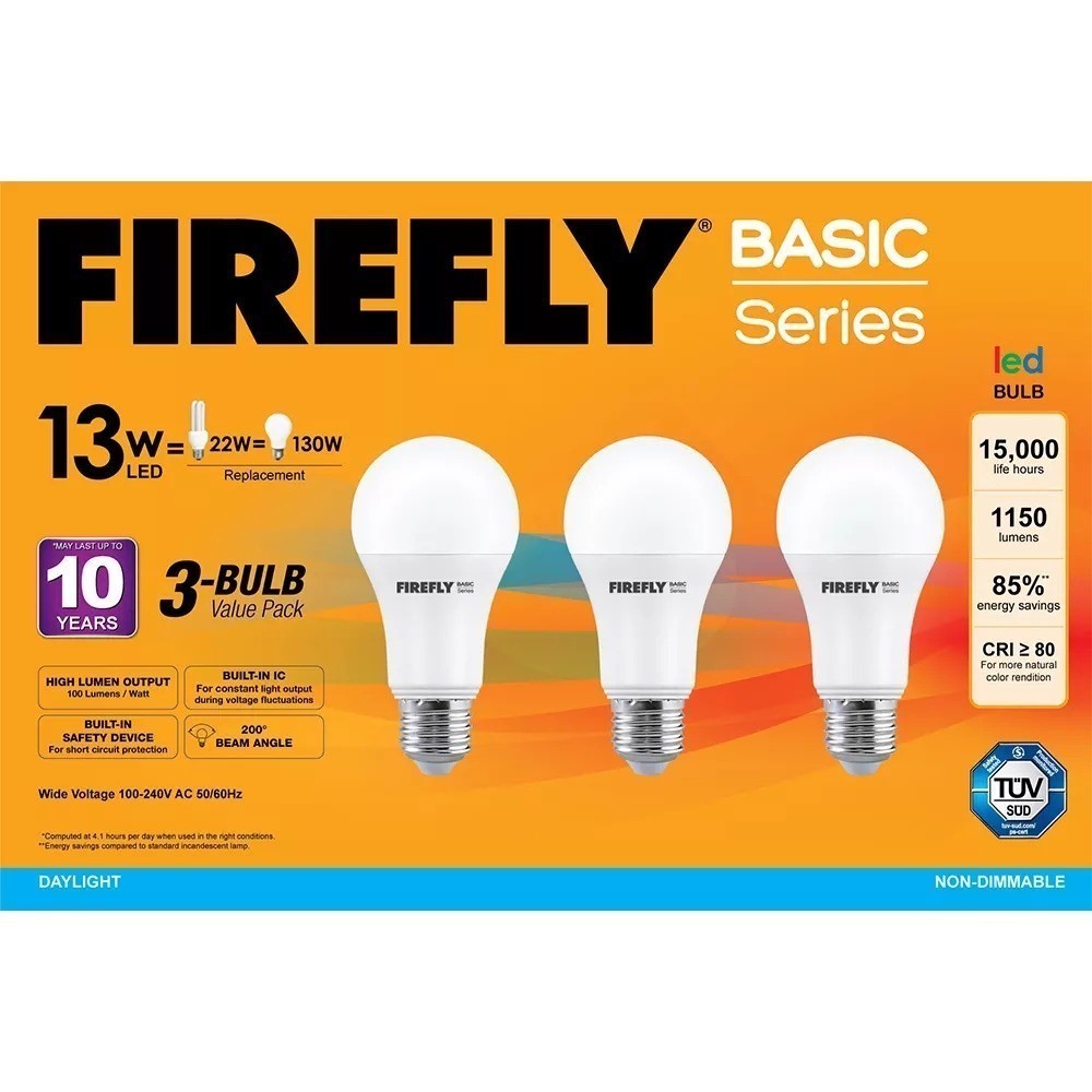 Firefly by Winland 13 Watts Daylight 3 Pcs LED Bulb - Value Pack - V30EBI113DL