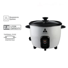 Hanabishi by Winland Black & White 2.8Liters Rice Cooker with Holder HRC-28HBWT