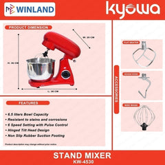 Kyowa by Winland 6.5 Liters Stand Mixer w/ Stainless Steel Bowl KW-4530