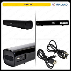 Konzert by Winland 2.0ch Mini Sound Bar System with USB & Rechargeable Battery-1000W PMPO SBX-23