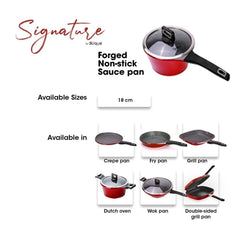 [4897]Signature by Slique Die-Cast Aluminum Forged Non stick 18cm Sauce Pan SLQ-SGS-18