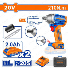 Wadfow by Winland P20S/20V Lithium-Ion Brushless Motor Cordless Impact Driver Wrench WCD3B21 WAD-CT