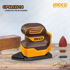 Ingco by Winland P20S/20V Lithium-Ion Cordless Palm Sander CPSLI2014 ING-CT