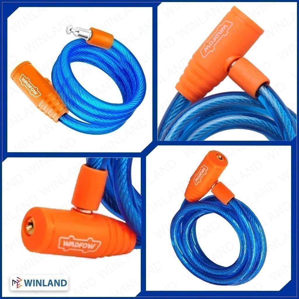 Wadfow  12mmx800mm | 12mmx1200mm | 15mmx1200mm Bicycle Lock/Safety Lock w/ 2PCS Iron Keys