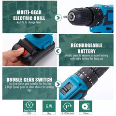 Mailtank by Winland Cordless Drill and Driver 32V with 2 Lithium-Ion Batteries & 24 Accessories
