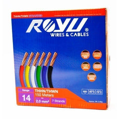 Royu THHN/THWN Stranded Wire 2mm² AWG14 Stranded 150 meters Pure Copper