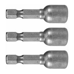 Wadfow Set of 3 pieces Magnetic Nut 1/4in Hex (48mm) with Strong Magnet WWR1K10 (WHT)