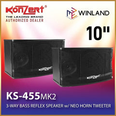 Konzert by Winland 3-way 10inch Speaker System with Neo Horn Tweeter 450W KS-455MK2 (2)pieces