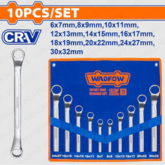 Wadfow by Winland 10PCS/Set Offset Ring Spanner Set Size: 6-32mm WFS5M10 WAD-HT