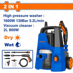 Wadfow by Winland 2-in-1 Pressure Washer & Vacuum Cleaner with Carbon Brush Motor WHP4A16 WAD-PT