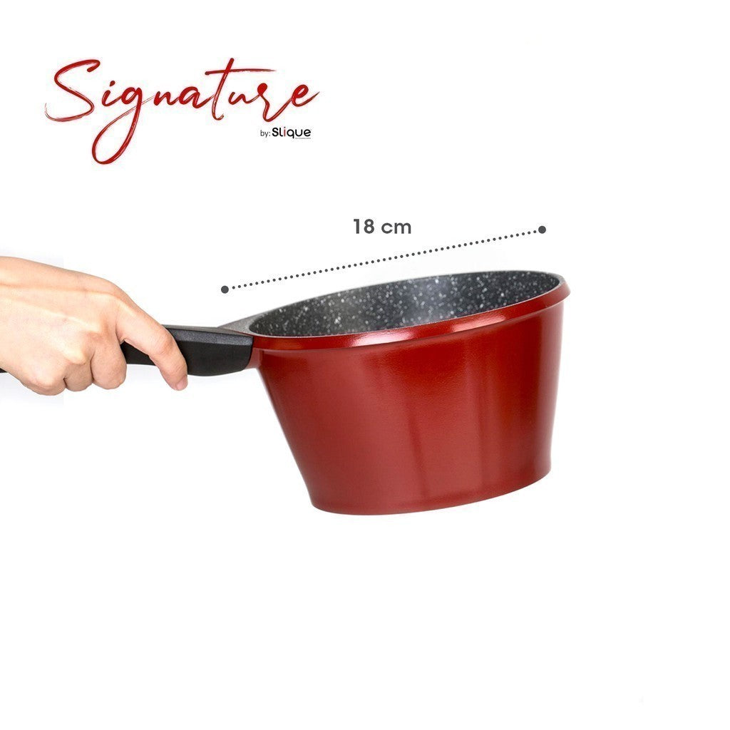 [4897]Signature by Slique Die-Cast Aluminum Forged Non stick 18cm Sauce Pan SLQ-SGS-18