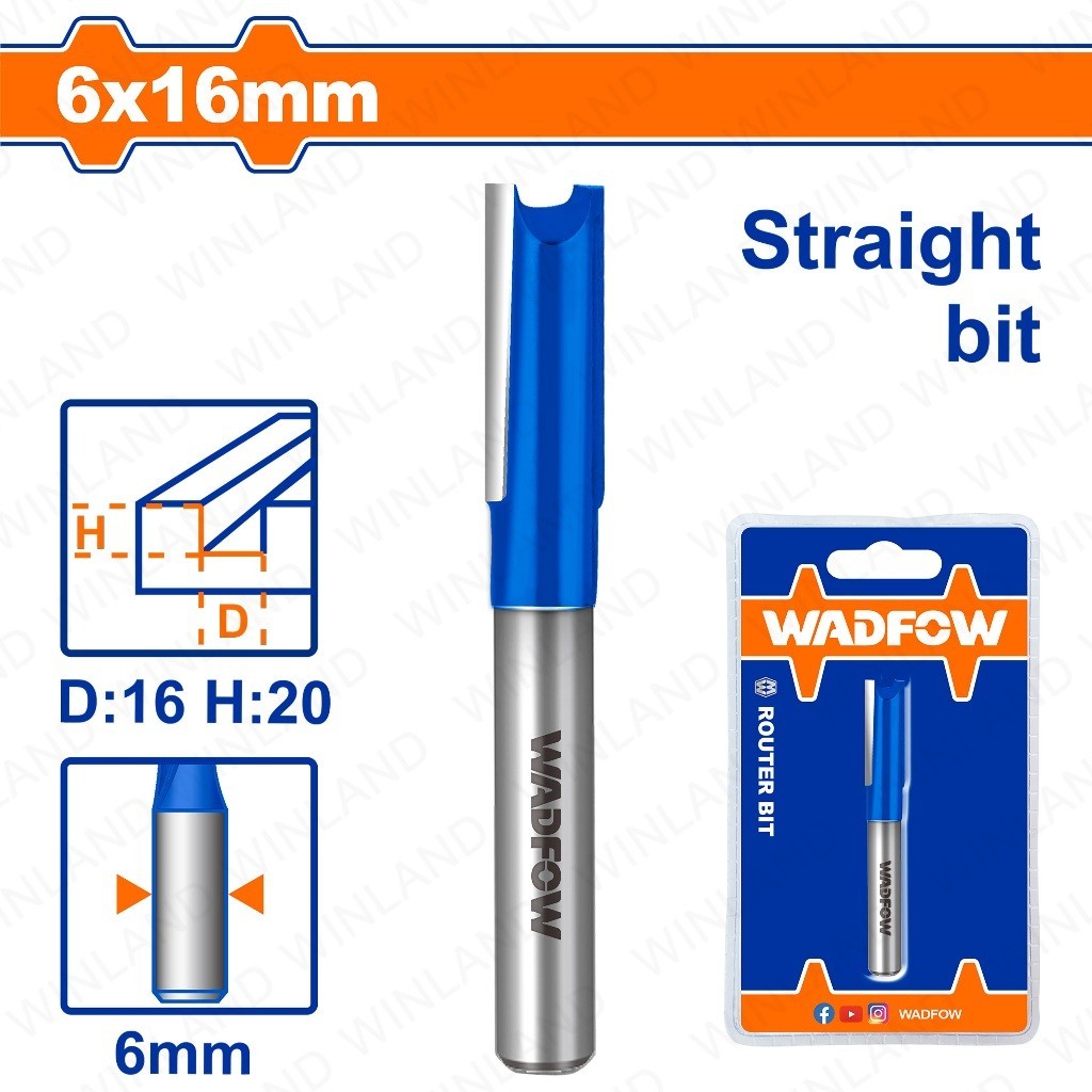Wadfow by Winland 6.35mm-25mm Router Bit / Straight Bit Wood Milling Cutter SOLD PER PIECE WAD-HT