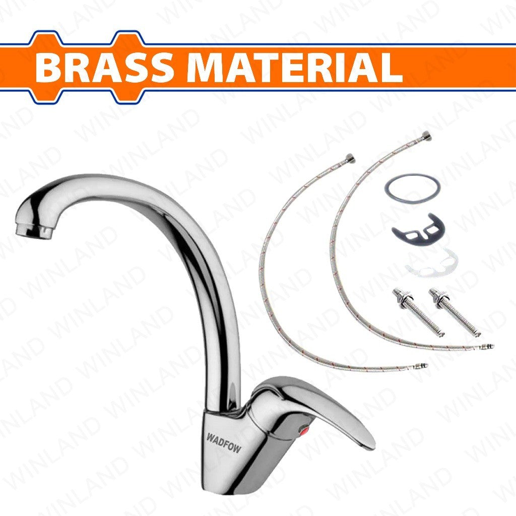 Wadfow by Winland Hot/Cold Brass Material Single Handle Kitchen Mixer Faucet WZD1504 WAD-HT
