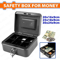 Wadfow by Winland 0.7L/1.4L/2.9L/4.1L/6.5L Volume Capacity Metal Safety Box For Money with 2pcs Keys