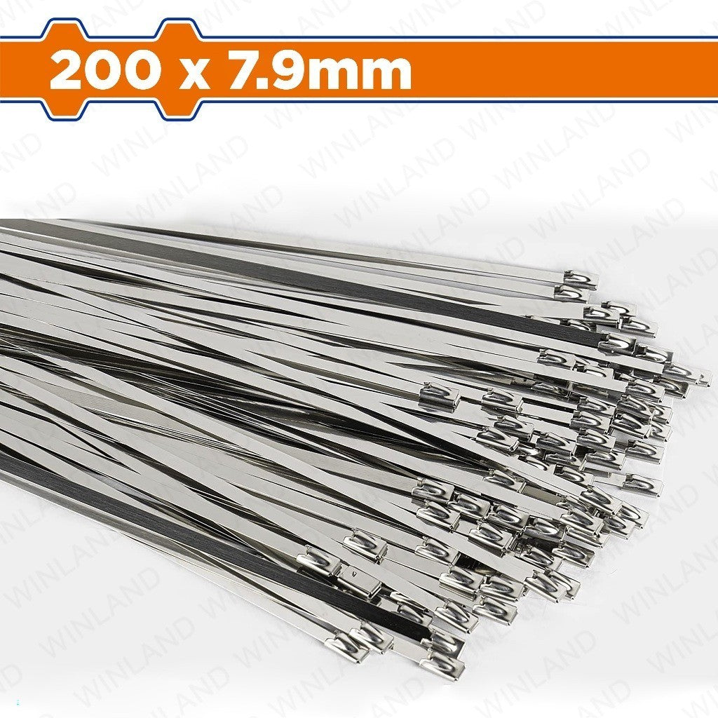 Wadfow by Winland 100pcs Stainless Steel Zip Tie Heavy Duty Multi-Purpose Cable Tie SOLD PER PACK