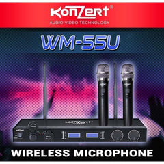 Konzert by Winland WM-55U Dual Channel UHF Wireless Microphone Mic