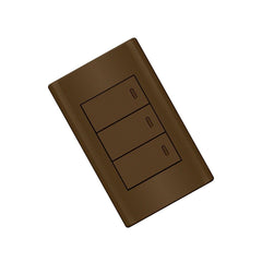 Royu by Winland Plano Series 1, 2, 3 Gang Switches Set, Outlets, Dark Wood & Dark Gray
