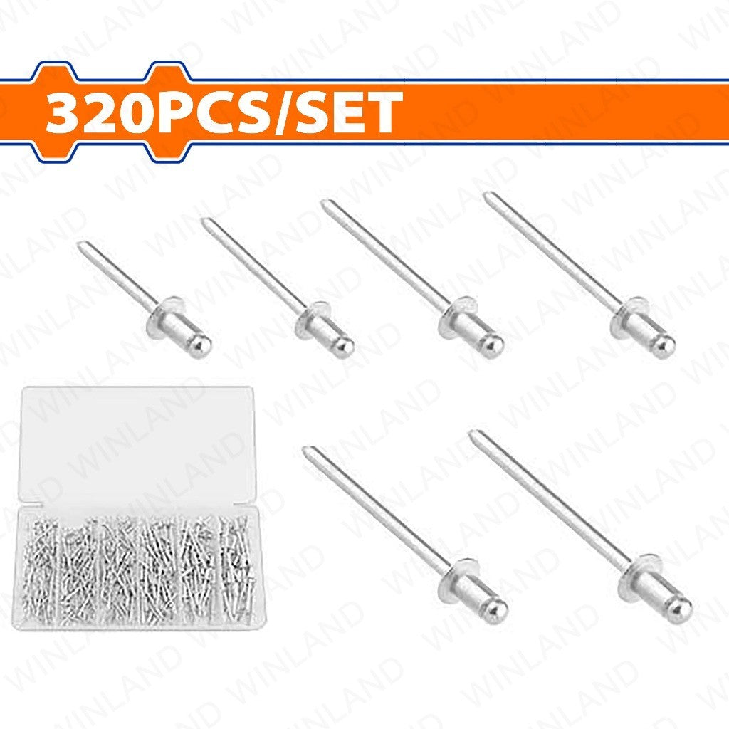 Wadfow by Winland 320PCS/Set Aluminium + Carbon Steel Material Blind Rivets Set Hand Tools WREZ511