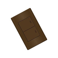 Royu by Winland Plano Series 1, 2, 3 Gang Switches Set, Outlets, Dark Wood & Dark Gray