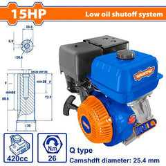 Wadfow WGNAA190Q 15.0HP 4-stroke Industrial Marine Low Speed Gasoline Engine Generator