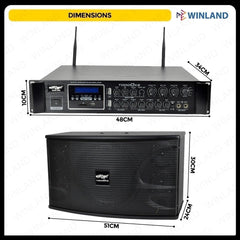 Konzert by Winland Micro Component System 4500W w/ BT, USB & SD Slot, 2 Built-in Wireless Receiver