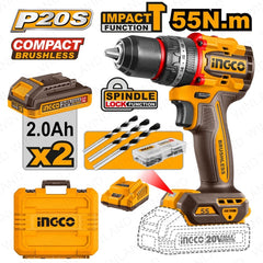 Ingco by Winland P20S/20V Lithium-Ion Compact Brushless Cordless Impact Drill ING-CT
