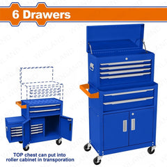 Wadfow by Winland Industrial (Empty) Chest and Roller Cabinet With 6pcs Drawers WCS4A08 WAD-HT