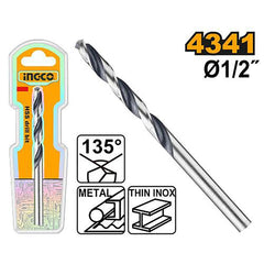 Ingco 1PC/Set Industrial 4341 Hss Drill Bit 1/2inches DBT1200214 ING-HT