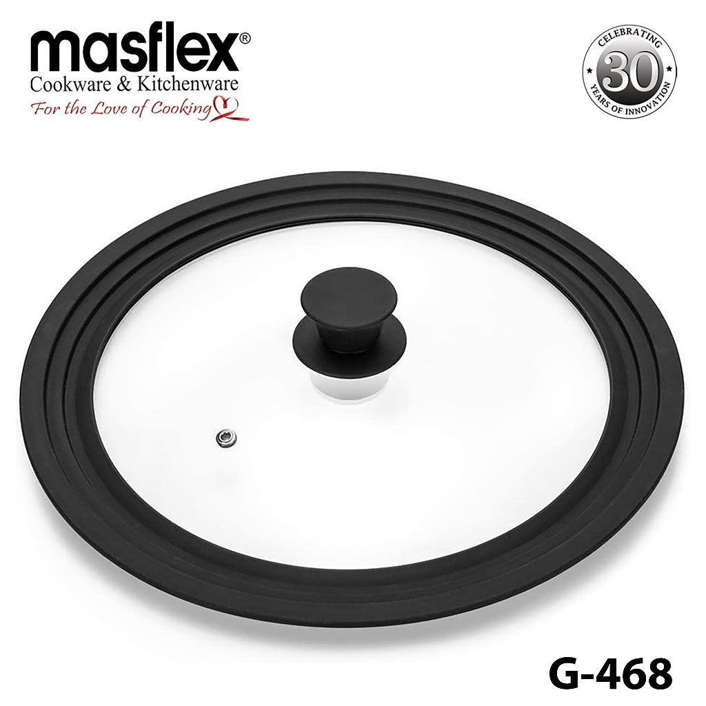 Masflex by Winland Small & Big Tempered Glass Lid with Silicone Rim