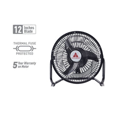 Hanabishi by Winland Industrial 12inch Blade Floor Fan - Black 3 speed control HIFF1200BLK