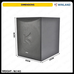 Konzert by Winland KS-12SUB Powered / Active Subwoofer 12" 300W (1)piece per order